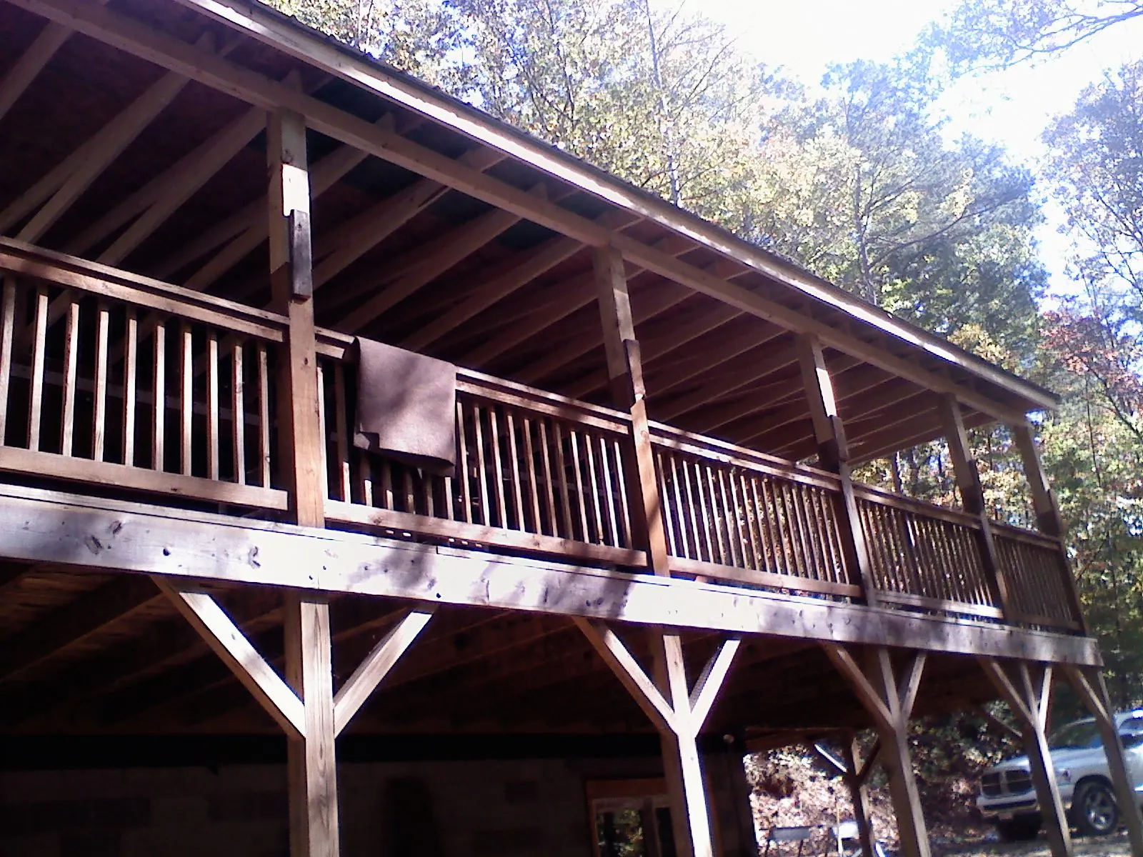 Timber framing under a new elevated porch and deck — Roof Leak Repair in Canute by Roofing Brothers